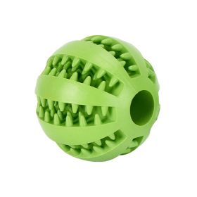 Dog Squeaky Ball Toy; Pet Chew Toy For Dog; Tooth Cleaning Ball Bite Resistant Pet Supplies (Color: Green, size: 2.0Inch)