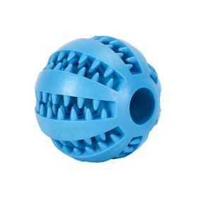 Dog Squeaky Ball Toy; Pet Chew Toy For Dog; Tooth Cleaning Ball Bite Resistant Pet Supplies (Color: Blue, size: 2.0Inch)