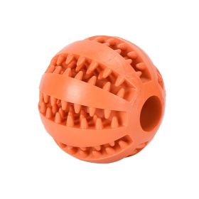 Dog Squeaky Ball Toy; Pet Chew Toy For Dog; Tooth Cleaning Ball Bite Resistant Pet Supplies (Color: Orange, size: 2.7Inch)